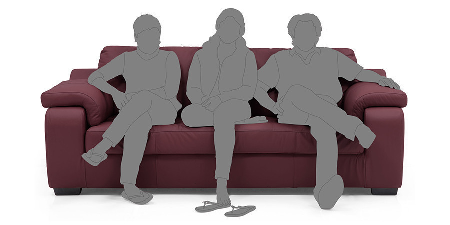 Tribunal Leather Sofa (Wine)